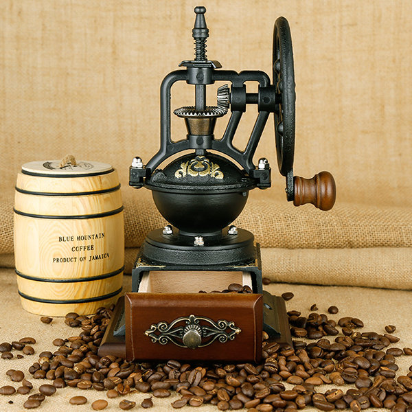 Vintage Manual Coffee Grinder - Zinc Alloy - Stainless Steel - 2 Sizes from  Apollo Box