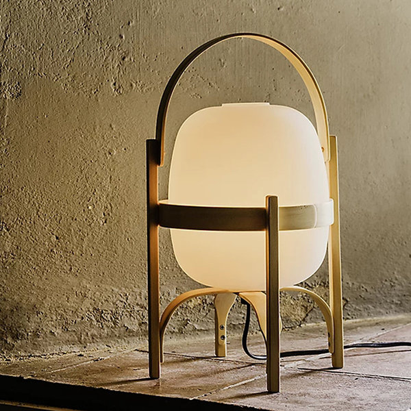 Portable Table Lamp - Walnut Wood - Oak Wood - Glass - 2 Sizes
