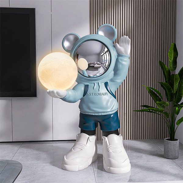 Astronaut Living Room Decor With Light - Resin - ApolloBox