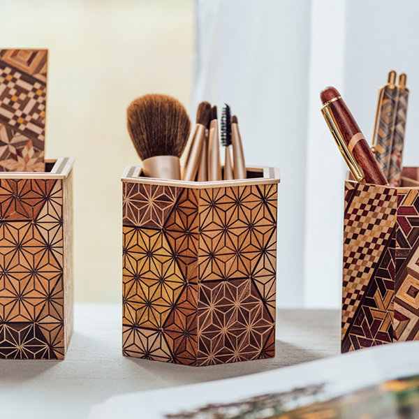 Cute House Pencil Holder - Wood - 5 Patterns from Apollo Box
