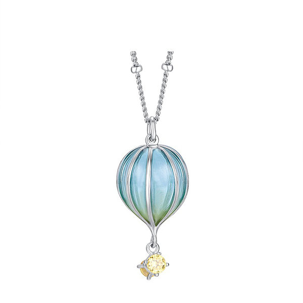 14kt Yellow Gold Enameled Yellogreen/pink/black Hot Air Balloon Necklace  Pendant Charm Fine Jewelry Ideal Gifts For Women Gift Set From Heart -  Walmart.com