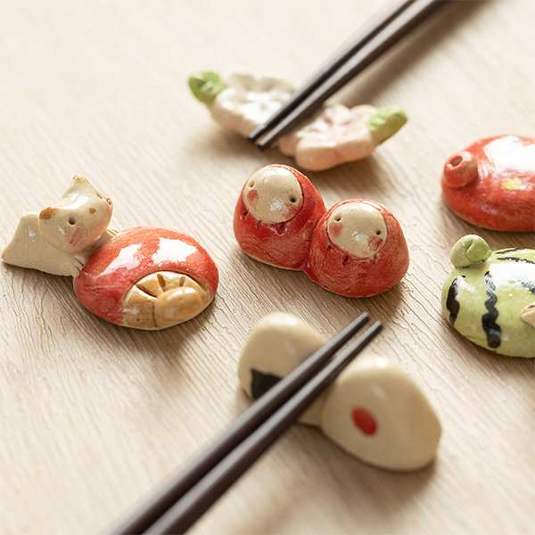 Cute Chopstick Rest - Ceramic - Cat - Sakura - 6 Patterns