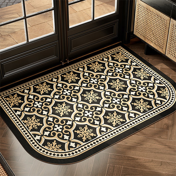 Kitchen Mats PVC Leather Modern Floor Carpets Anti-skid Doormats