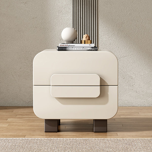 Creative White Bedside Table - Wood