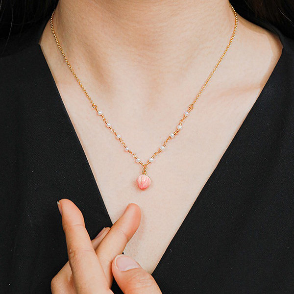 Pearl Peach Necklace Copper Apollobox