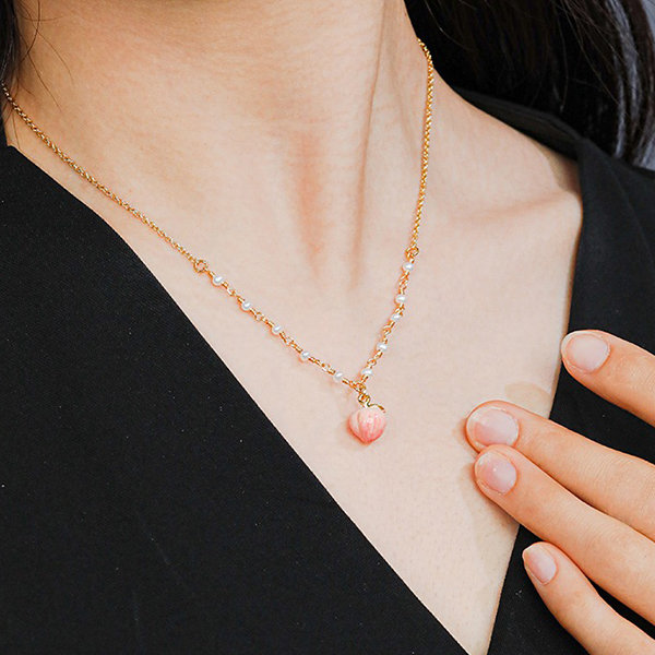 Pearl Peach Necklace Copper Apollobox