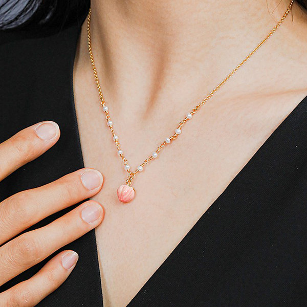 Pearl Peach Necklace Copper Apollobox