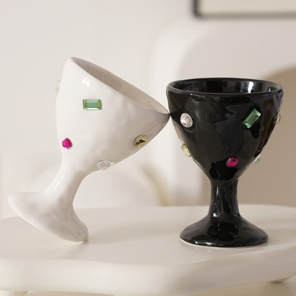 Pretty Ceramic Wine Goblets - ApolloBox