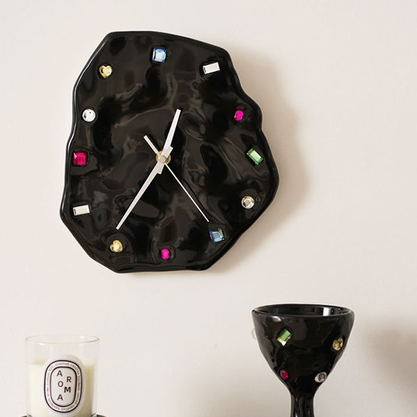 Buy Twigs Crystal Wall Clock (Black) Online in India