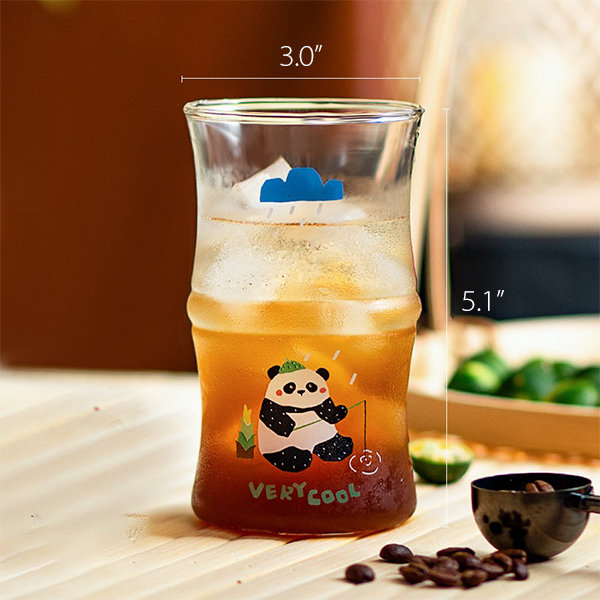 Cartoon Panda Tea Cup - Glass - Bamboo Embossed from Apollo Box