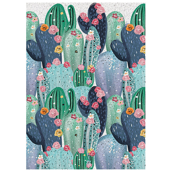 Modern Cactus Door Mat - Green - Blue - 2 Sizes - 1ST Missing Piece