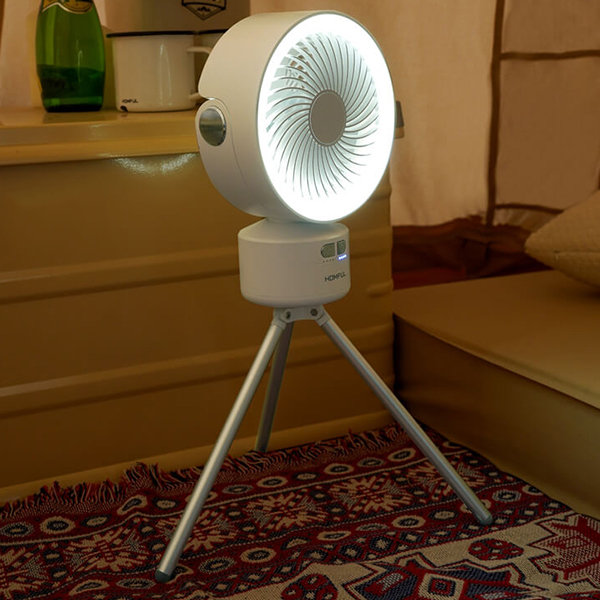 Camping Portable Fan - With LED Light - Versatile Design
