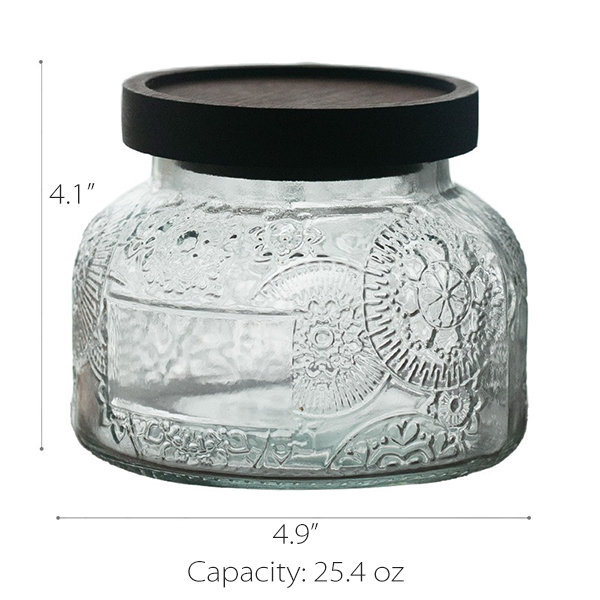 Glass Jar with Wood Lid - Easily See Its Contents - ApolloBox