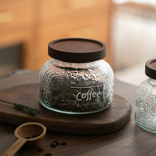 Glass Sealed Jar - With Wooden Lid And Spoon - Acacia from Apollo Box