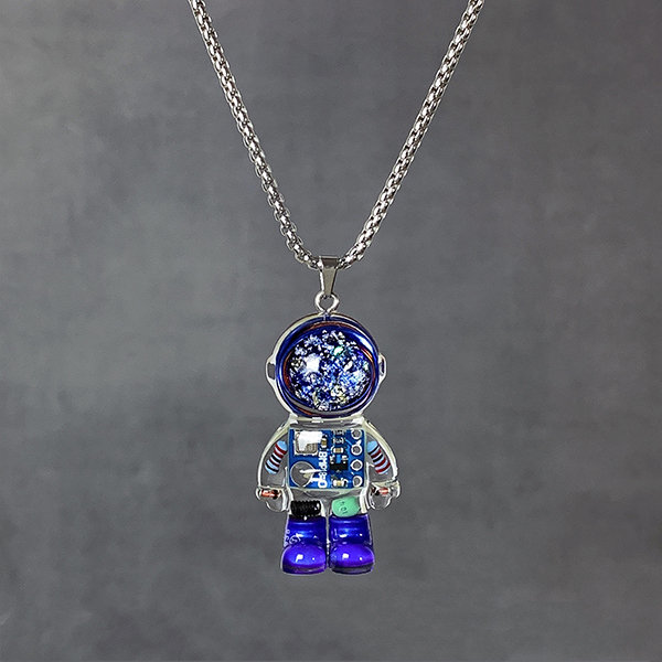 Cute Astronaut Necklace - Silver Necklace - Space Collection Jewelry -  ApolloBox