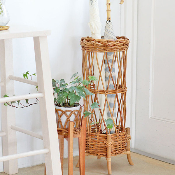 3 Tier Shelf - Rattan - Black - White - ApolloBox