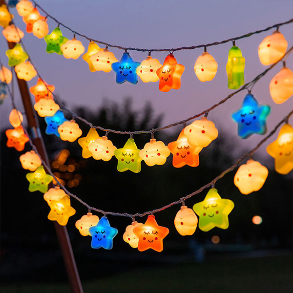 Outdoor Camping String Lights - Cloud - Rainbow - Smiley - 3 Sizes -  ApolloBox