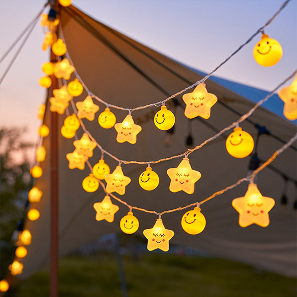 Outdoor Camping String Lights - Cloud - Rainbow - Smiley - 3 Sizes -  ApolloBox