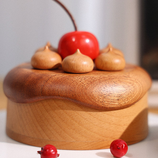 Simple Design Jewelry Box - Cherry Wood - Inside Lid Mirror - ApolloBox