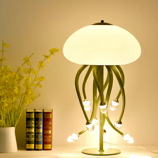 Mushroom Table Lamp - Iron - Orange - Green from Apollo Box