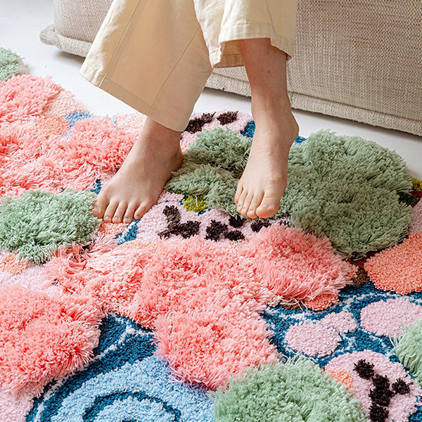 Moss Shaped Rug - Pink - 2 Sizes - Nature Charm - 1ST Missing Piece