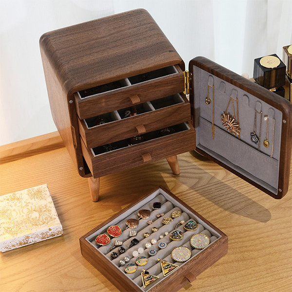 Book Inspired Jewelry Storage Box - Acrylic - Black Walnut Wood from Apollo  Box