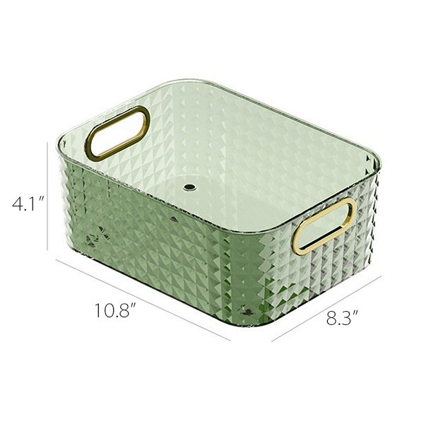 Makeup Storage Organizer - Plastic - Green - White - ApolloBox