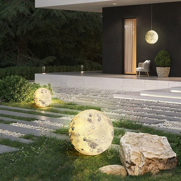 Hanging Moon Lamp - Resin - Fiberglass - 2 Sizes - Outdoor Garden from  Apollo Box