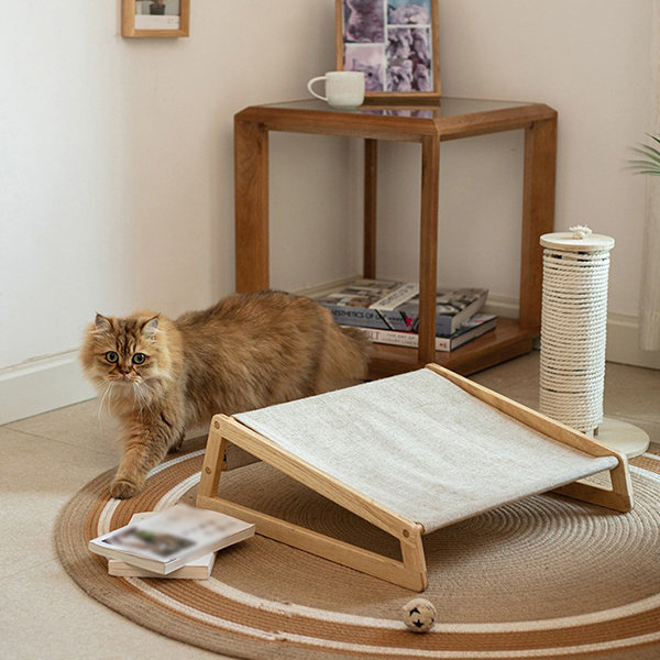 Teakwood Cat Chair - Cloth - Portable - ApolloBox