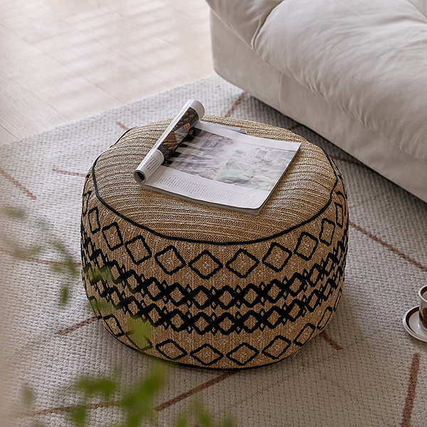 Straw pouf online ottoman