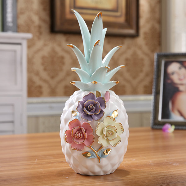 Colorful Flower Pineapple Decoration - Ceramic - Small - Large - ApolloBox