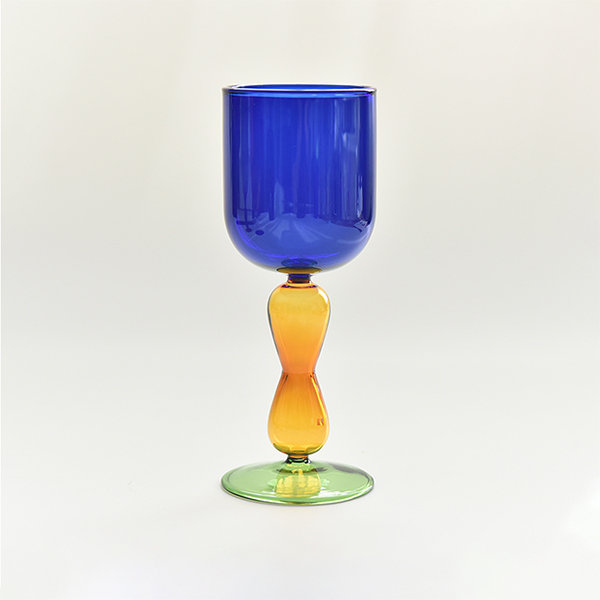 Creative Stained Glass Goblets Contrast Color Wine Glasses Ins