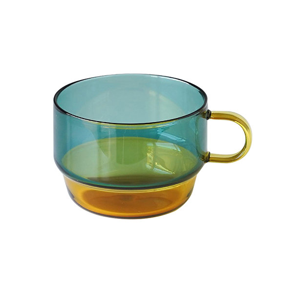 Modern Glass Mug - Brown - Green - Blue - ApolloBox