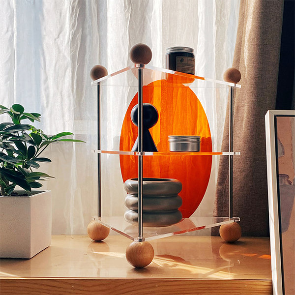 Acrylic Storage Rack - Desktop Organizer - Orange - ApolloBox