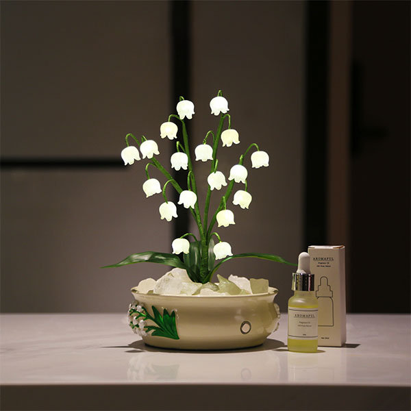 Purple Lily Flower Porcelain Ceramic Wall Night Light E-111