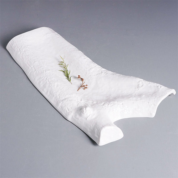 Creative Branch Plate - Ceramic - White - Simulated Tree Texture