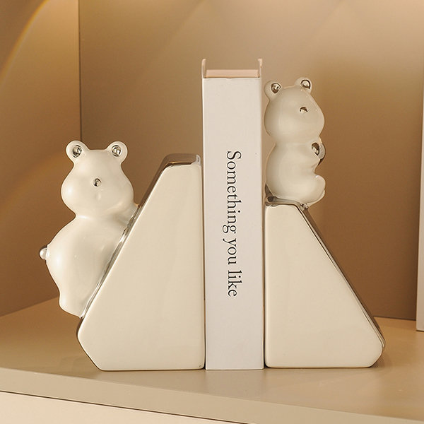 Lovely Bear Bookends - Ceramic - 2 Pcs - Adorable Design from Apollo Box