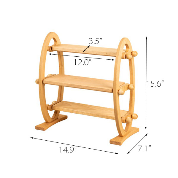 Wooden Storage Rack - Double Layers - Beech Wood - ApolloBox