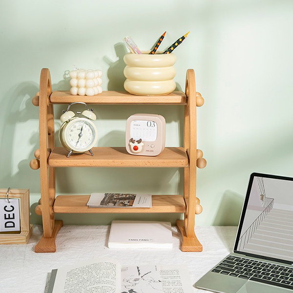 Wooden Storage Rack - Double Layers - Beech Wood - ApolloBox