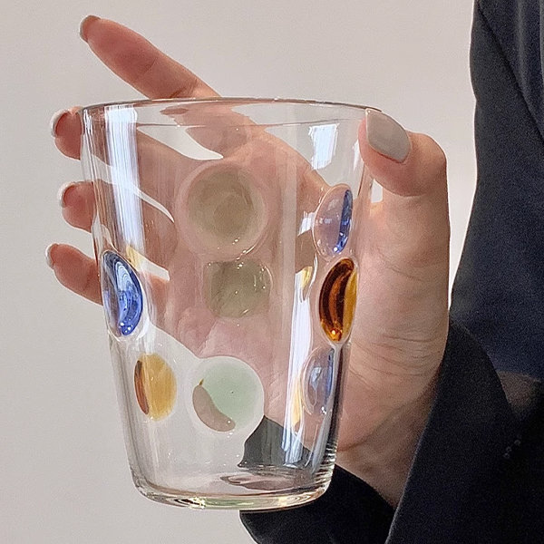 Colorful Embossed Glass Cup - Unique Drinkware from Apollo Box