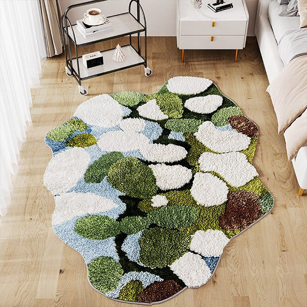 Moss Shaped Rug - Polyester - Light Green - Dark Green from Apollo Box