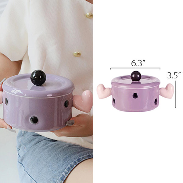 Cherry Featured Ceramic Pot with Handle - ApolloBox