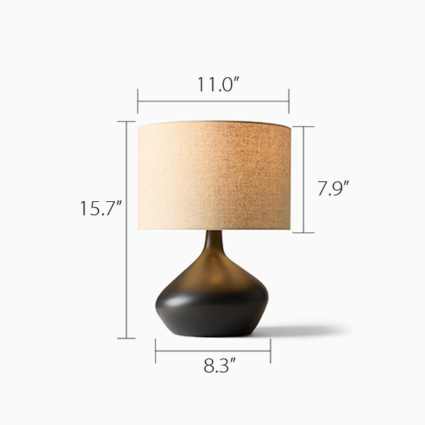 Modern Brass Table Lamp Gold Nightstand Lamp, 7.9” Small Black Bedside Lamp  Ambient Desk Lamp for Bedroom, Living Room with Black Velvet Fabric