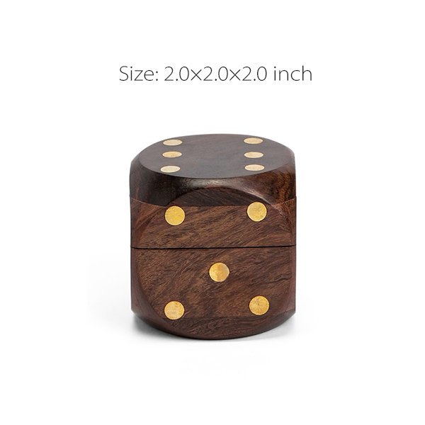 Japanese Style Dice Box - Wood - With 5 Dices