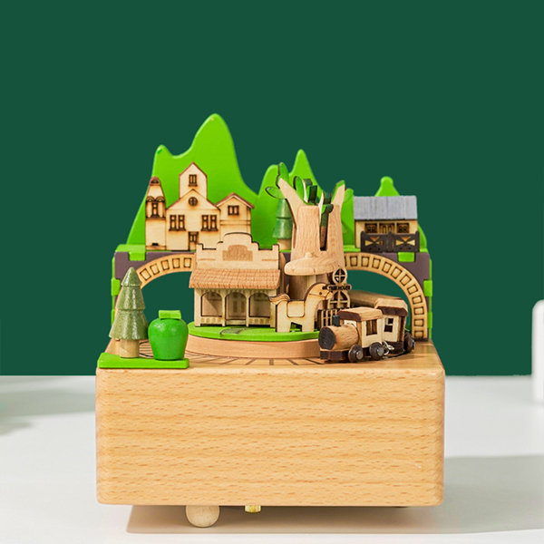 Wooden train hot sale music box