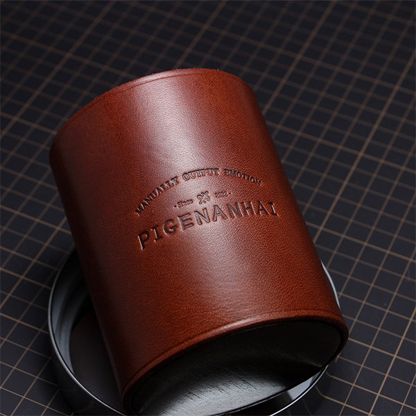 Real Leather Pen Holder - Black Walnut Wood - Coffee - Brown - 4 Colors  Choose - ApolloBox