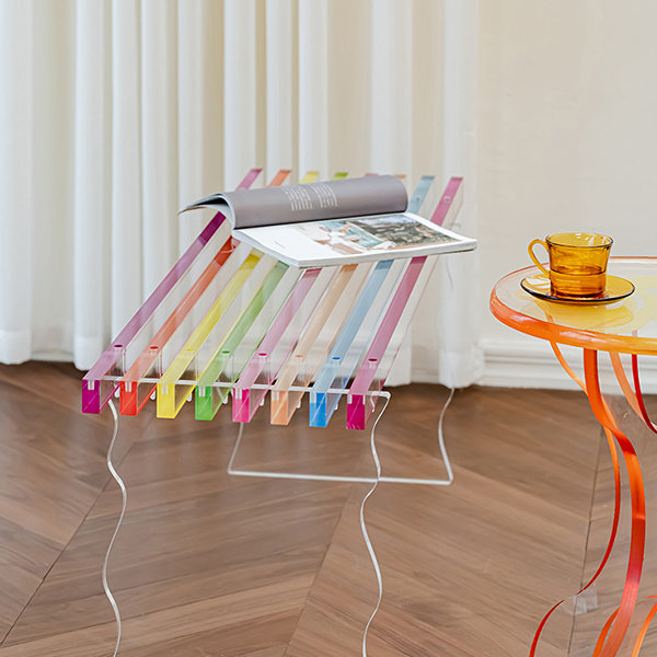 Transparent Rainbow Bench - Acrylic - Wide Seating Surface