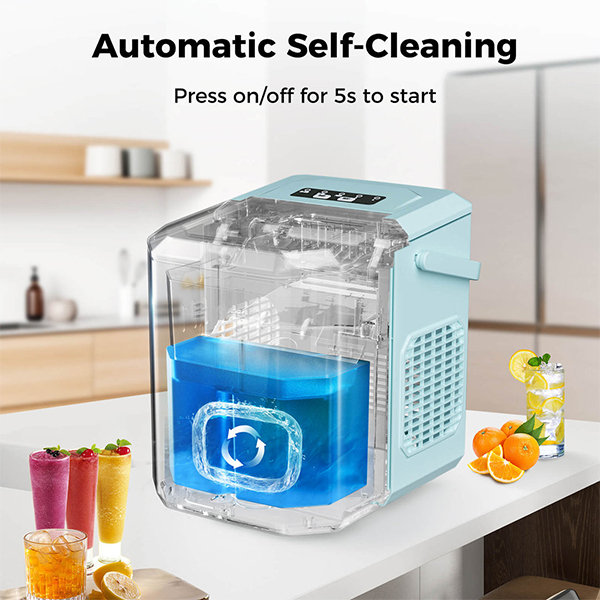 Countertop Ice Maker - One Button Operation - Automatic Self Cleaning -  Portable - ApolloBox