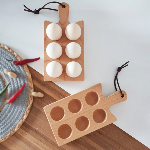 Flower Shaped Egg Holder - Wood - Charming and Efficient Way