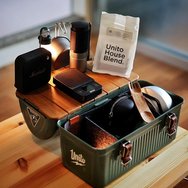 Camping Lunch Box - Green - Black - White - Ideal Companion from Apollo Box